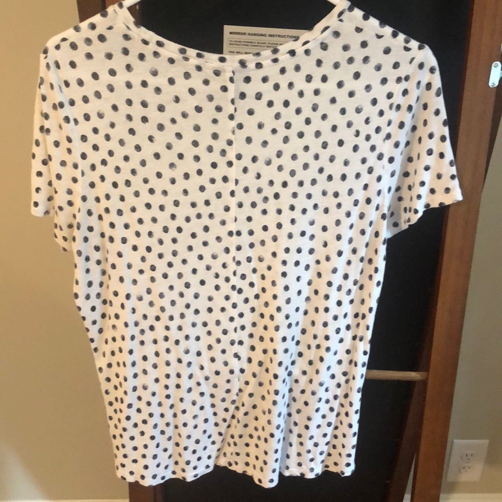 Who What Wear white/black polka dot shirt - Picture 2 of 2